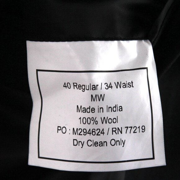 40R Pronto Uomo Men's 2pc Suit Jacket Blazer Pant Size 34W Charcoal E03256 - Picture 15 of 15